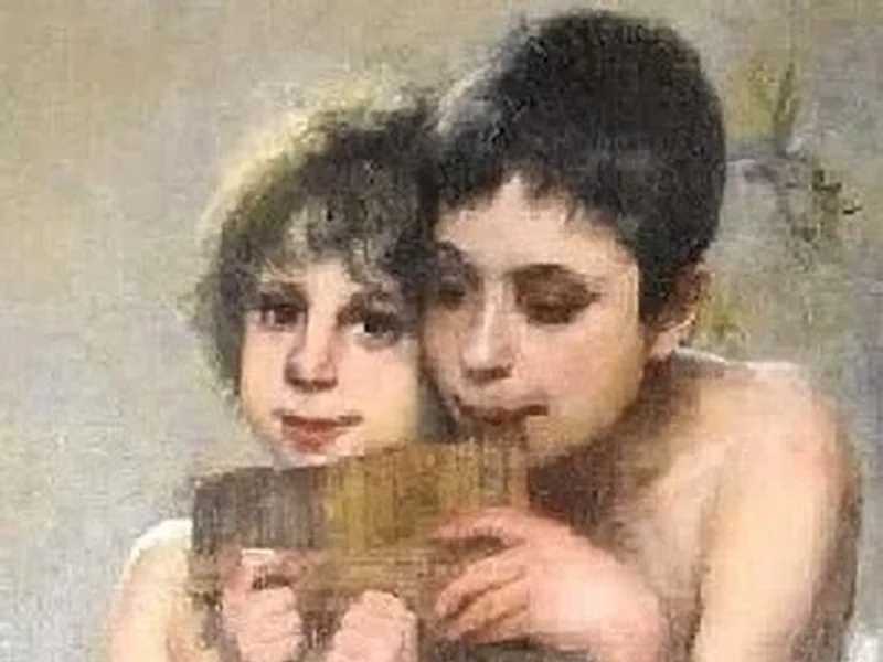 1859-Mary K. Trotter - Bambini con flauto di Pan